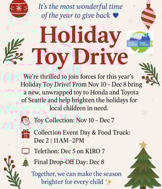 holiday toy drive _ honda and toyota of seattle